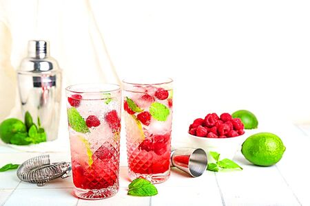 Malinová limonáda s bazalkou