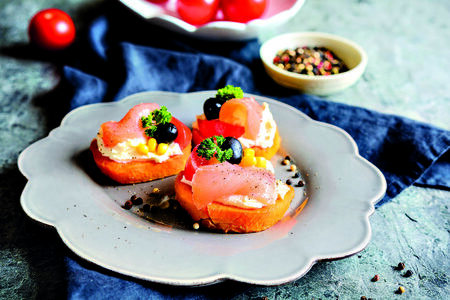 Batátové jednohubky s lososem