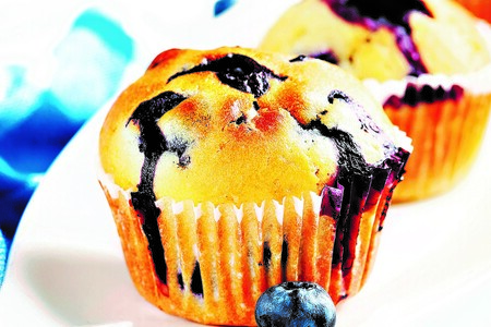 Tvarohové muffiny s borůvkami